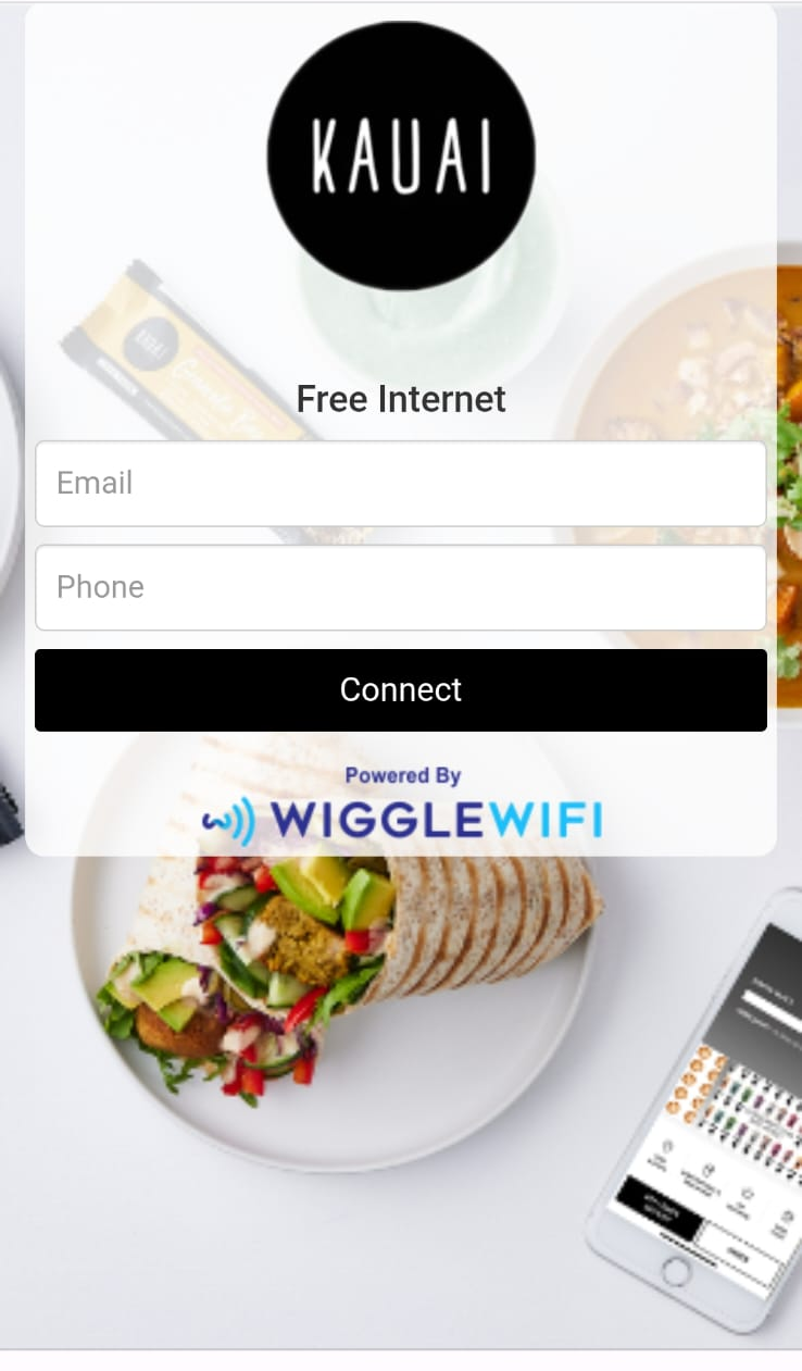 Guest WiFi splash page for Kauai