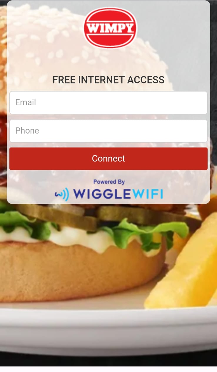 Guest WiFi splash page for Wimpy